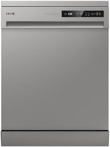 HYE Dishwasher - Freestanding Dishwasher With 14 Place Settings, 60cm, Full Size Design, Silver, ECO Program, Quick Wash, Quiet (49 dB) - DW0114PS25