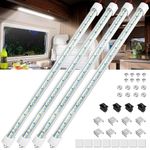 Linkstyle 12V Interior LED Light Bar, 4PCS 48 LEDs 6500K Light Strip with DIY Switch, for Car Truck Camper Van RV, White