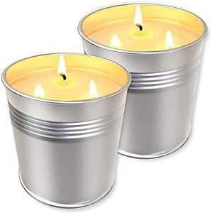 Topsics 20 OZ Citronella Candles Outdoor Indoor, Large Citronella Candles Outdoor for Patio/Home/Garden, 3 Wicks Citronella Candles 100% Natural Soy Wax Candles(2 Pack)