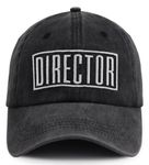 Fxbwhtey Director Hats for Men Women, Adjustable Embroidered Cotton Baseball Cap, Black, One Size