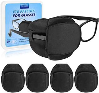 eZAKKA 3D Eye Patches for Adults Kids Left Right Eye, 4 Pcs Medical Eye Patch for Glasses Silk Eyepatch for Lazy Eye Amblyopia Strabismus and After Surgery, Black