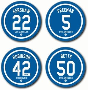 Dodger Gifts for Men, Non Dodger Coasters for Drinks, Los Angeles LA Baseball Ceramic Coasters Set of 4, for Dodger Man Cave Home Decor