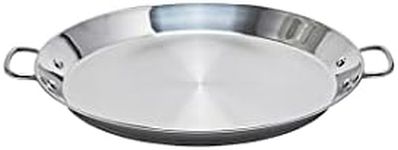 Garcima 16-inch Stainless Flat Bottom Paella Pan, 40cm