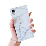 Cocomii Square Marble iPhone XS/iPhone X Case, Slim Thin Glossy Soft Flexible TPU Silicone Rubber Gel Trunk Box Square Edges Fashion Bumper Cover Compatible with Apple iPhone XS/X 5.8" (White)