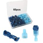 FULARR 60Pcs (30 Pairs) Premium T-Tap Wire Terminals, Self-Stripping Quick Splice Wire Connectors and Fully Insulated Male Spade Terminals Connectors Kit –– Blue