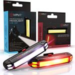 Night Provision Bike Lights Front & Back USB Rechargeable LED Headlight Rear Tail Light Flasher Set Best for Road Mountain Bicycle