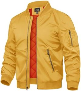 TACVASEN Men's Jackets Full Zip Up Winter Warm Fleece Liner Work Coats Outwear Turmeric, S