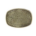 KDG Western Cowboy Belt Buckles Antique Copper Large Custom Belt Buckles Engraved Floral with Rope Edge Novelty Buckles…, Bronze, Large