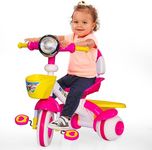 LACOSSI Tricycle Kids Play Trike 1-5 Ys - Sipper, Seat Belt, for Indoor and Outdoor - Trike for Boys and Girls Tricycle with Canopy | Safety Guard Rail and Parental Control (Bolt Pink)