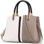 TIBES Top-Handle Handbag Stitching Purse for Women Girls Tote Satchel Shoulder Bags