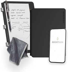 Rocketbook New Pro Smart Notebook | Black | Scannable Office Notebook with 20 Sheet Page Pack - Lined and Dot Grid | Hardcover Vegan Leather Reusable with 1 Pilot Frixion Pen & 1 Microfiber Cloth | Executive Size: 7 in x 9 in