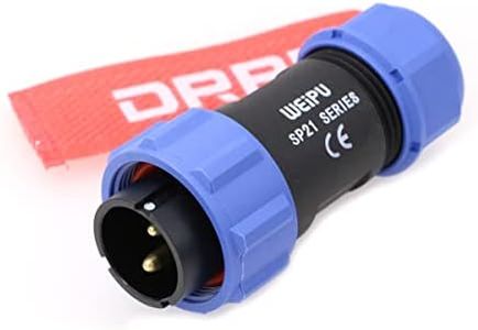 DRRI Weipu SP2110/P2 2-Pin Waterproof Aviation Circular Connector 12V DC 30A Plug for BLUETTI AC200MAX AC300 Portable Power Station