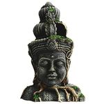 Uotyle Aquarium Buddha Statue Decorations, Buddha Aquarium Decor Ornament Fish Tank Buddha Statue Decoratio (L)