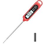 hoyiours Meat Thermometer, Digital Instant Read Food Cooking Thermometer, Waterproof BBQ Thermometer with Long Probe and Backlight for Kitchen, BBQ, Candy, Grilling