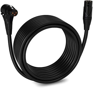 LyxPro 30 Feet Right Angle XLR Female to Male 3 Pin Mic Cord for Powered Speakers Audio Interface Professional Pro Audio Performance Camcorders DSLR Video Cameras and Recording Devices - Black