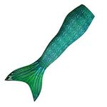 Mermaid Tail for Swimming (No Monofin) with MER-Shield Tip Protection, Adult Sizes (Siren Green, Adult Large (JL 12-16))