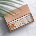AuraDecor Gift Set of 4 Fragrance Votive Glass Candles || Aromatheraphy || Frosted Glass || Corporate Gifting || Soys Wax || Aroma Gift Set || Hand Poured Candle