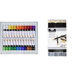 Royal & Langnickel 12ml Gouache Painting Colour (Pack of 24) && Langnickel sketching artist pencils - set of 12 drawing pencils 5H to 6B