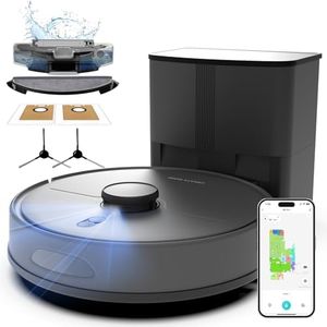 Robot Vacuum Cleaner with Mop,6000Pa Robotic Vacuum with Mapping,Self-Emptying Station for 90-Days Hands-Free Cleaning,LiDAR Navigation ,No-Go Zone,Self-Charging,Wi-Fi/App/Alexa,Hard Floors/Carpet