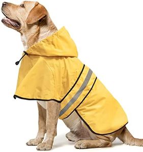 Domagiker Raincoat for Dogs - Waterproof Reflective Rain Coat Slicker Poncho, Lightweight Safety Dog Raincoat Jacket for Small, Medium, Large Dogs (X-Large, Yellow)