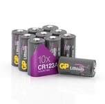 CR123A / CR123 3V Lithium Battery, GP Extra 10 Pack CR 17345 Batteries for Digital Cameras,Alarm Systems,Security Systems,Smoke Detectors,Flashlights and More (10 PACK)