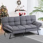 Vyfipt Futon Bed/Couch,Grey Polyest
