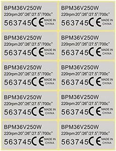 EMSea 10pcs Mid Drive Motor Sticker 36V 250W Motor Waterproof Sticker Decal 4.5x2.3cm Motor CE Label Tags Compatible with BAFANG BBS01 BBS01B BBS02 BBS02B BBSHD