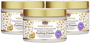 African Pride Moisture Miracle Shea Butter & Flaxseed Oil Curling Cream (3 Pack) - Shapes, Hydrates & Adds Shine to Natural Coils & Curls, Moisturizes & Defines, 12 oz