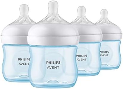 Philips AVENT Natural Baby Bottle with Natural Response Nipple, Blue, 4oz, 4pk, SCY900/24