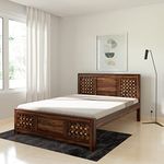 Amazon Brand - Solimo Qual Queen Size Solid Sheesham Wood Bed Without Storage (Natural Finish)