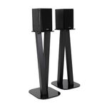 EXIMUS One Pair Fixed Height Universal Speaker Floor Stands - Black - 600 Series