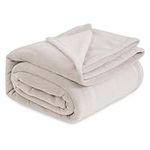 Bedsure Fleece Blanket King Size for Bed - Soft Cosy Fluffy Throw Blankets, Warm Large Throws for Audlts, Beige, 270x230 cm