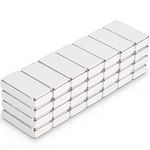 MAGXCENE 28 Pack Neodymium Small Retangular Magnet Bar, Extra Strong Neodymium Bar Magnets Heavy Duty, Small Powerful Magnets for Crafts Kitchen Tool Storage Science Office, 20x10x5mm