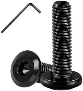 Matuja 5/16-18 x 1-1/2" Flat Head Hex Socket Bolts Screws,304 Stainless Steel,Black Oxide Finish,Fully Threaded Bright Furniture with Hex Key(50 Pcs)