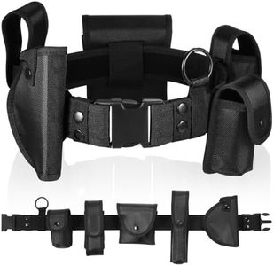 abcGoodefg Modular Equipment System Security Utility Tactical Duty Belt with Components Pouches Bags Holster Gear for Law Enforcement Guard Security Hunting (6 PCS, Black)