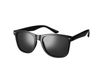 Komonee Black Drifter Sunglasses Classic Style Retro Sun Shades Eye Glasses UV400 Protection Unisex For Men Golf Cycling Sports Fishing Travel