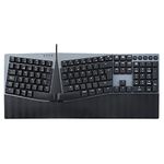 Perixx PERIBOARD-535BL Wired Mechanical Ergonomic Keyboard - Full Size - Blue Low Profile Clicky Keys - Programmable Macro - Compatible with Windows and Mac OS X - QWERTY English