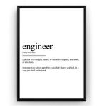 Magic Posters Engineer Definition Print - Engineering Science Poster Gift Student Novelty Funny College Wall Art Dorm Dad Quote Uni Bedroom Typography University Decor - Frame Not Included