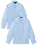 Blue Max Banner Girl's Revere Twin Pack Long Sleeve School Shirt, Blue, 32 UK