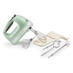 KitchenAid 9-Speed Hand Mixer, 85W Quiet DC Motor with Soft Start, 6 Accessories – Beaters, Whisk, Dough Hooks & Mixing Rod, Swivel Cord, Storage Bag Included, Pistachio