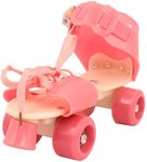 HIGH TRUSTED Girls Special Latest Designed Roller Skates For Kids Age Group 4-14 Years Adjustable 4 Wheels Inline Skating Shoes (Pink)