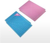 JKCrafts Self Healing Cutting Mat A1-2 Colours Pink and Blue, Normal PVC - Craft Mat - Sewing Cutting Board - Quilting Cutting Mat - Dressmakers Cutting Mat - Rotary Cutting Mat