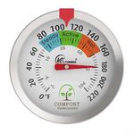 Compost Soil Thermometer, Stainless Steel Outdoor Soil Temperature Gauge for Greenhouse Raised Bed Gardening Battery-Free Long Probe Waterproof(50cm)