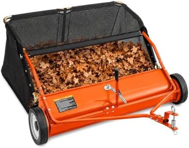 48" Lawn Sweeper Tow Behind, 25.16 Cu. Ft. Large Capacity Leaf Collector