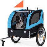 Dog Bike Trailer - HAPPAWS Dog Trailer for Bicycle, Cargo Cycle Trailers Wagon Cart Pet Bike Carrier w/ 3 Doors, Aluminum Wheels, Safety Flag, Easy to Connect&Disconnect, Collapsible to Store