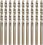 Migiwata 4.2mm Metric M35 Cobalt Steel Extremely Heat Resistant Twist Drill Bit Set of 10pcs with Straight Shank to Cut Through Stainless Steel Cast Iron and Other Hard Metals