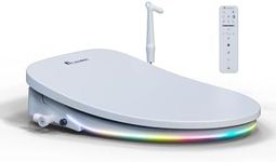 DC02 iCleaningo Electric Bidet Toilet Seat, Auto Open & Close Lid, Heated Seat, Adjustable Wash & Dry, 360° Handheld Sprayer, 42-Color Dual-Ring Ambient Light, Elongated, Remote