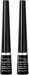 Rimmel Exaggerate felt tip liquid eyeliner, 2 Count, Black