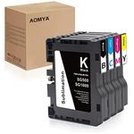 Aomya SG500 SG1000 Newest Updated Chip Sublimation Ink Cartridge Compatible for Sawgrass Virtuoso Printer (4-Pack,Black, Cyan, Magenta, Yellow