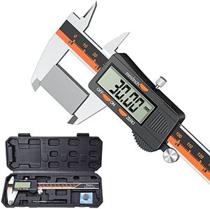 Calibrador digital,Preciva calibrador métrico 150 mm / 6 pulgadas, micrómetro calibrador electrónico deslizador pantalla LCD grande herramienta de medición de diámetro regla de carpintería